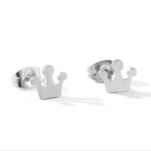New silver crown earrings